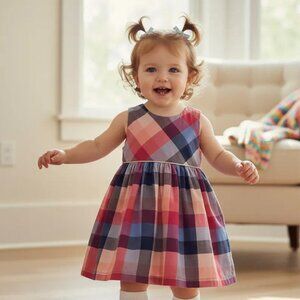 Baby b'Gosh Colourful Plaid Sleeveless Dress 18 Months